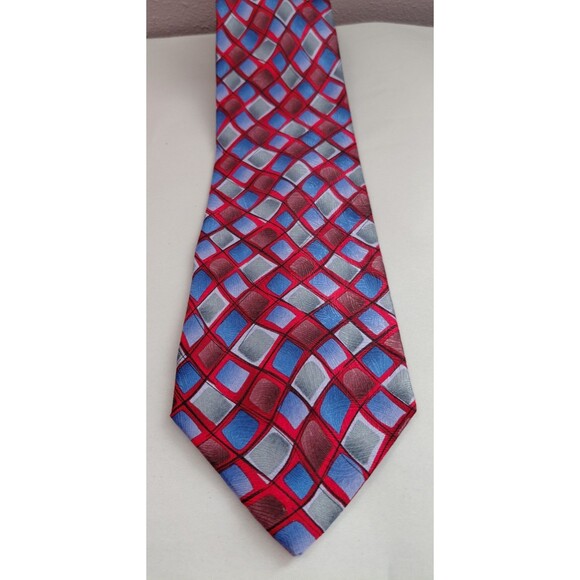 J. Garcia Limited Edition Facets II Silk Tie Jewel Toned 3.75"x 58" - Picture 2 of 8